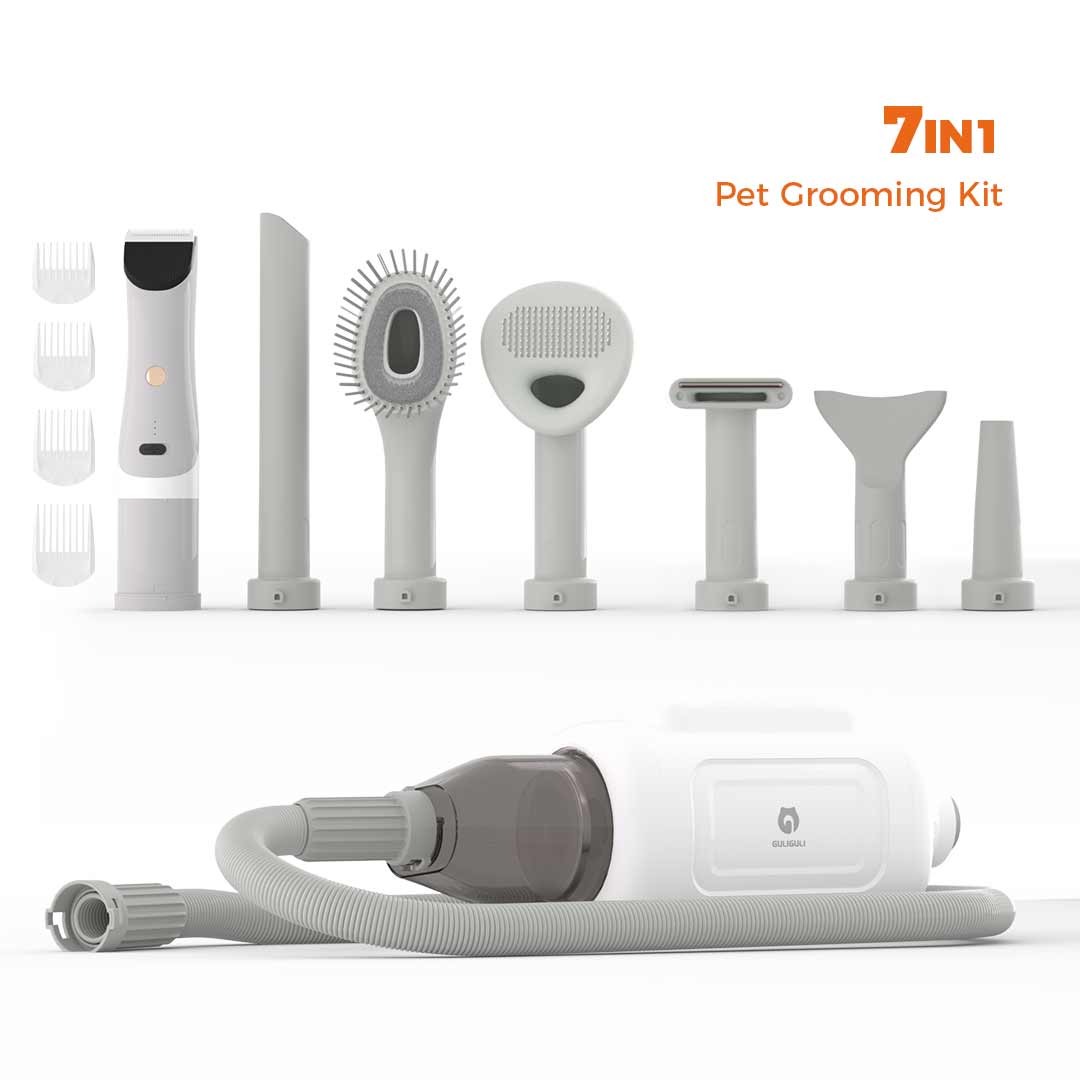 GULIGULI SHARK 7-in-1 Pet Grooming Kit & Vacuum & Dryer