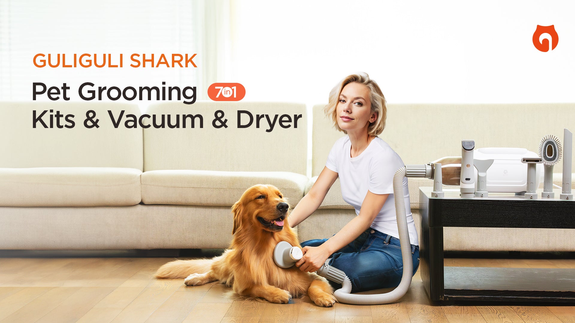 Introducing GULIGULI Shark 7-in-1 Pet Grooming Kit & Vacuum & Dryer: Revolutionize Pet Grooming at Home
