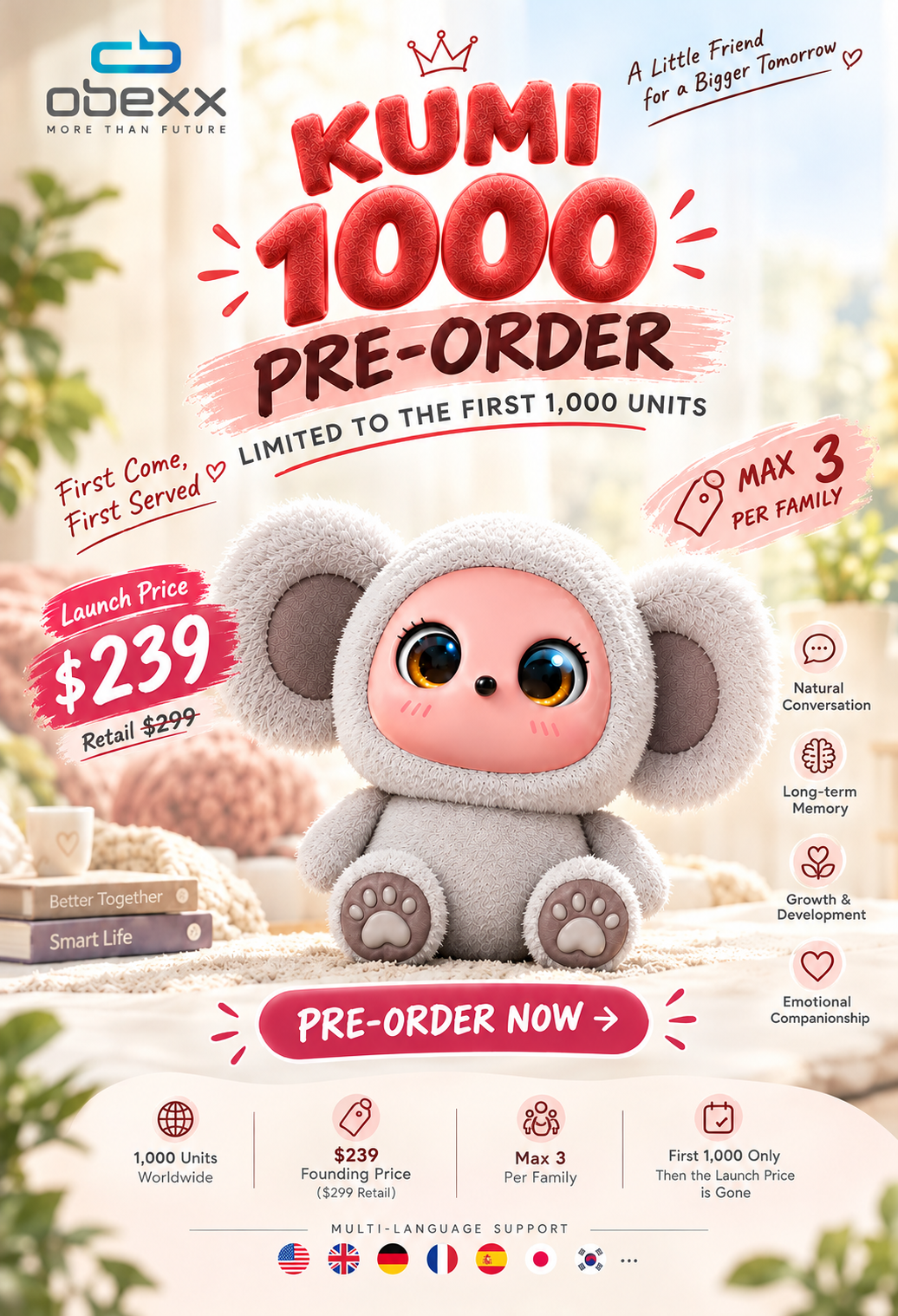 KUMI AI Companion Robot – Your Smart Emotional Companion（Pre-order）